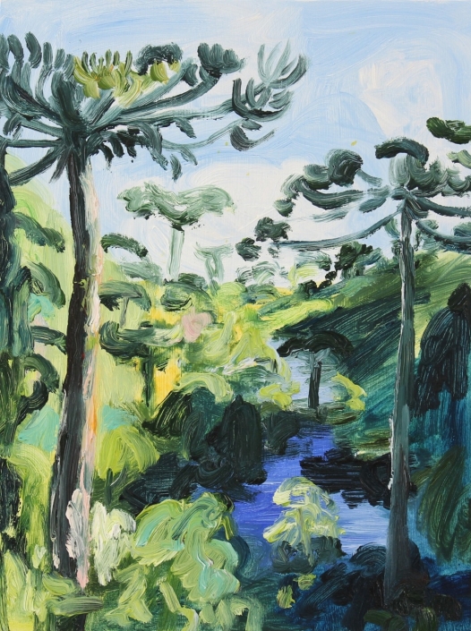 We didn’t meet any dinosaurs today, 2023, 40×30 cm, oil on wood panel €1050